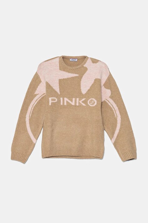 Pinko Up pulover copii culoarea bej, F4PIJGJP079