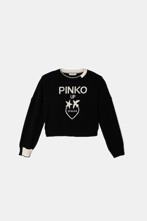 Дитячий светр Pinko Up колір чорний легкий F4PIJGJP087