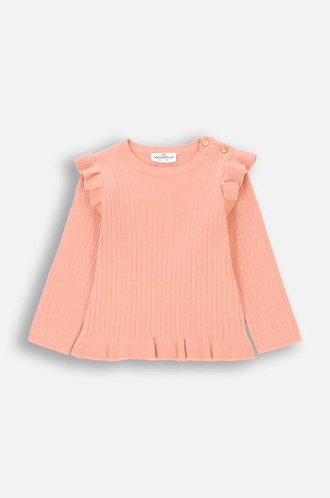 Бебешки пуловер Coccodrillo в оранжево от лека материя PASTELOVE GIRL NEWBORN