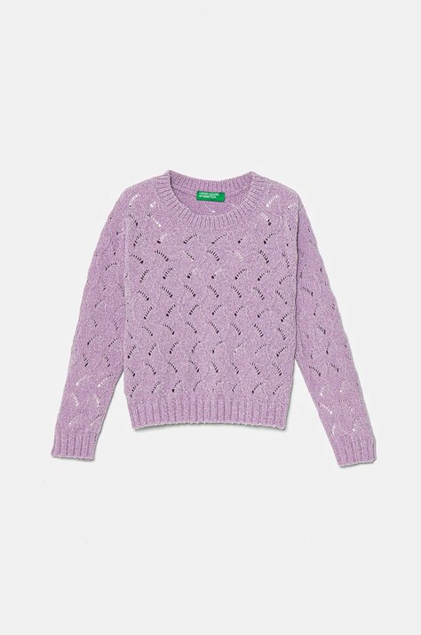 Детски пуловер United Colors of Benetton в лилаво 16CLG100O