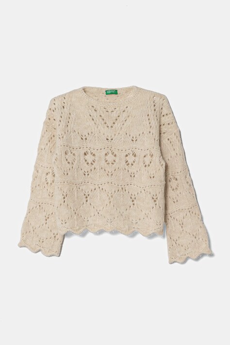 Детски пуловер с вълна United Colors of Benetton в бежово 1255C107F