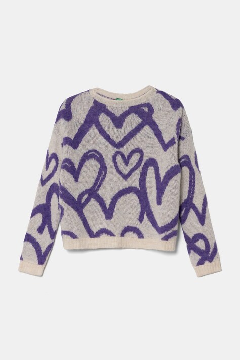 Дитячий светр з домішкою вовни United Colors of Benetton колір бежевий 106QQ107Q