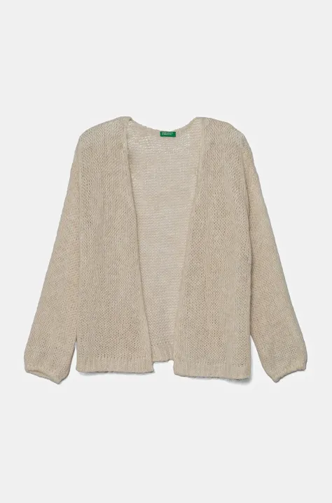 United Colors of Benetton cardigan con aggiunta di lana colore beige 136QC601M