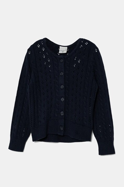 Abercrombie & Fitch cardigan copii culoarea albastru marin, light