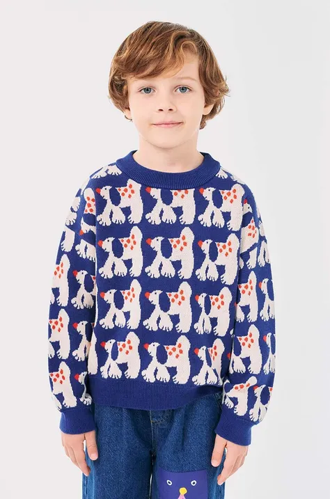 Otroški bombažen pulover Bobo Choses Fairy Dog mornarsko modra barva, 224AC114