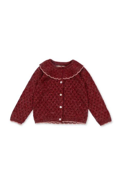 Konges Sløjd cardigan copii HOLIDAY KNIT CARDIGAN culoarea rosu, light, KS101994