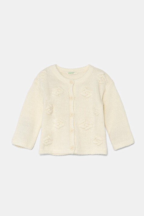 United Colors of Benetton cardigan din amestec de lână pentru bebeluși culoarea bej, light, 1076A500X