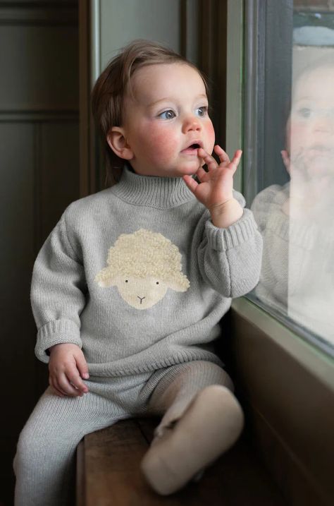 Donsje gyapjú baba pulóver Denn Merino Wool Sweater Lammy szürke, 4083504