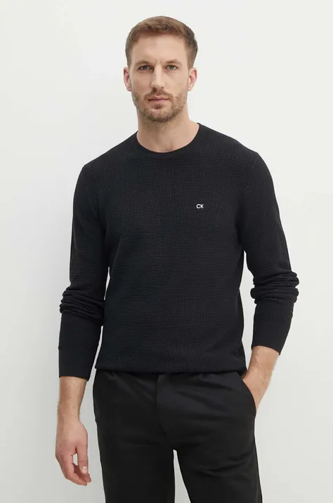 Свитер Calvin Klein мужской цвет чёрный лёгкий K10K113031