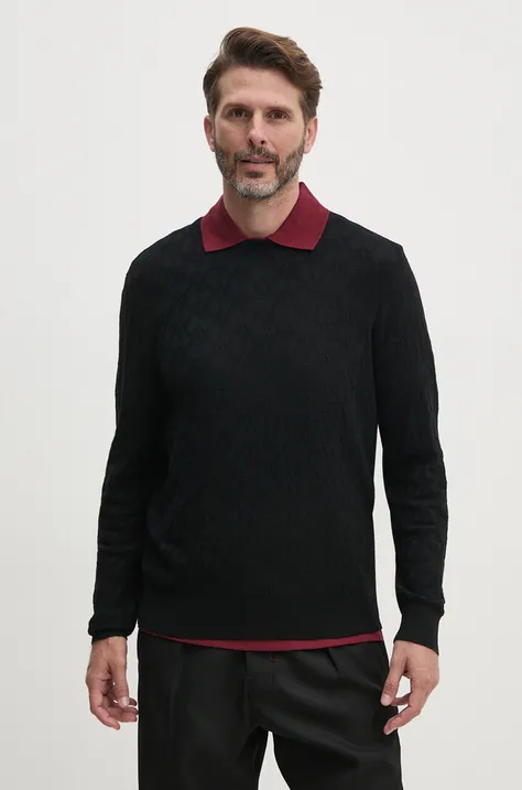 Armani Exchange pulóver könnyű, férfi, fekete, 6DZM6K ZM4DZ