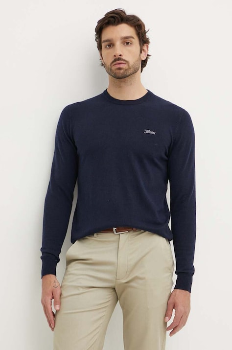 Свитер с примесью шерсти Guess DANIEL мужской цвет синий лёгкий M4YR01 Z3052