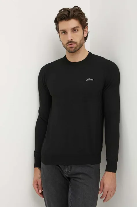 Guess pulover din amestec de lana DANIEL barbati, culoarea negru, light, M4YR01 Z3052
