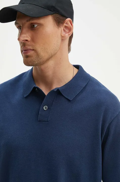 Βαμβακερό μπλουζάκι πόλο Levi's χρώμα: ναυτικό μπλε, A7294