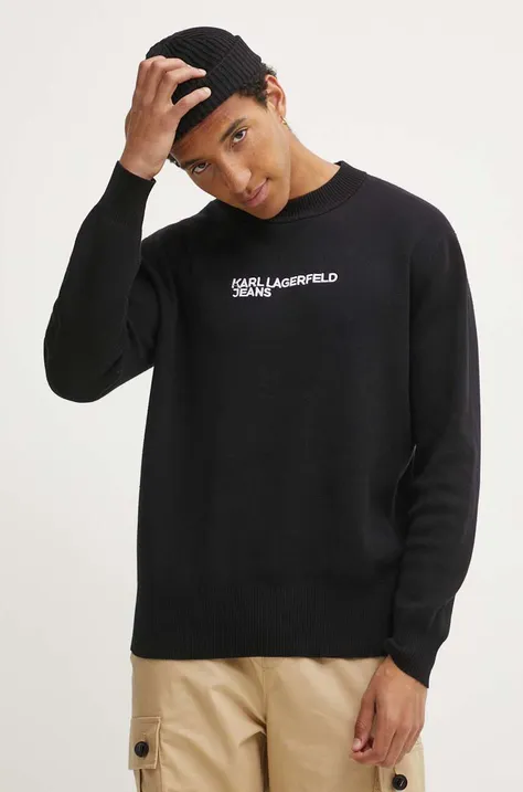 Pamučni pulover Karl Lagerfeld Jeans boja: crna, 241D2000