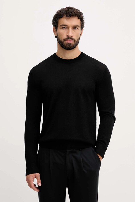 Шерстяной свитер United Colors of Benetton цвет синий лёгкий 11AHU1056