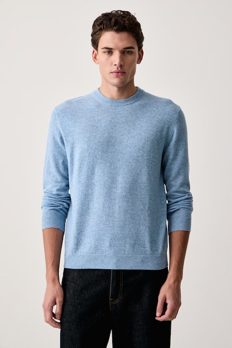 United Colors of Benetton Sveter pánsky vlnený modrý 1002U1G34
