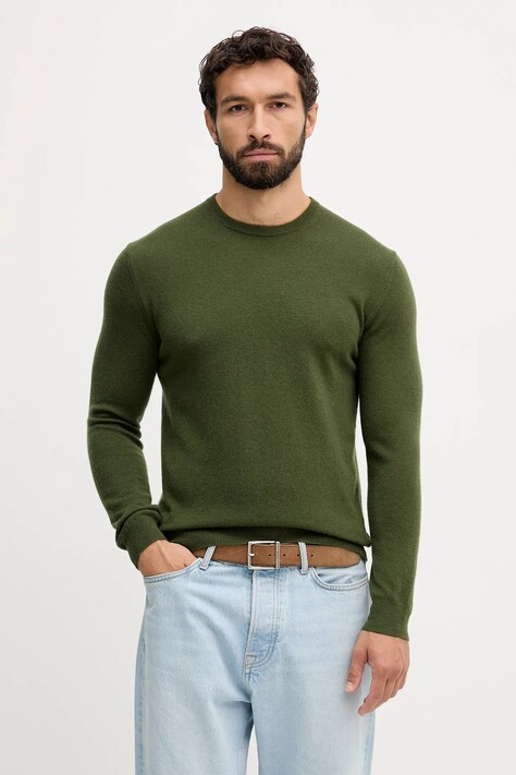 Вовняний светр United Colors of Benetton колір коричневий легкий 1002U1G34
