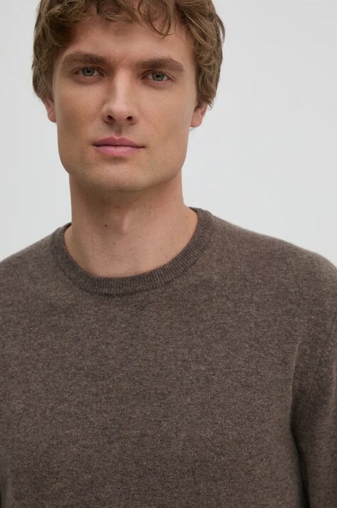 United Colors of Benetton светр чоловічий вовняний — AW24-SWM03O, коричневий — фото 4