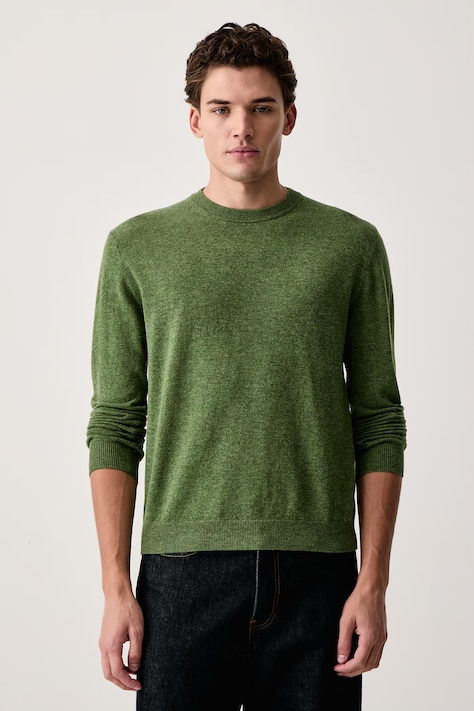 United Colors of Benetton Sveter pánsky vlnený zelený 1002U1G34