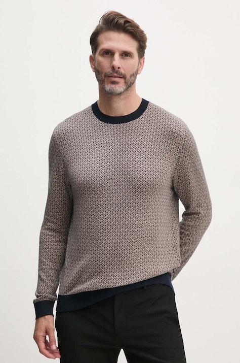 Svetr z hedvábné směsi Armani Exchange tmavomodrá barva, lehký, 6DZM1E ZMW8Z