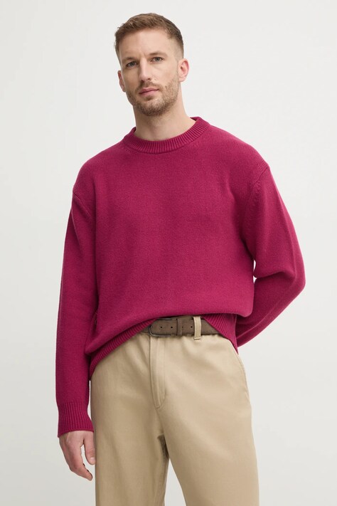 United Colors of Benetton pulover de lana barbati, culoarea roz, 1344U108G