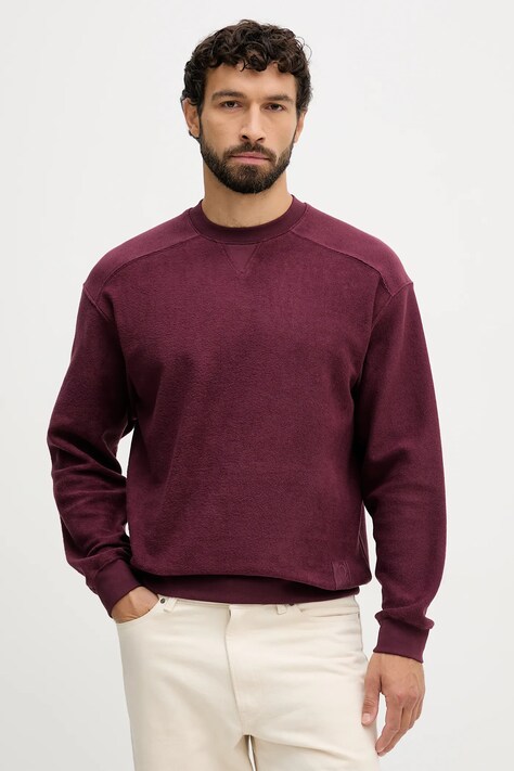 United Colors of Benetton hanorac de bumbac culoarea portocaliu, uni, 3NMEU109T