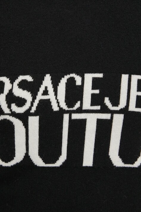 Вовняний светр Versace Jeans Couture — AW24-SWM054, чорний — фото 5