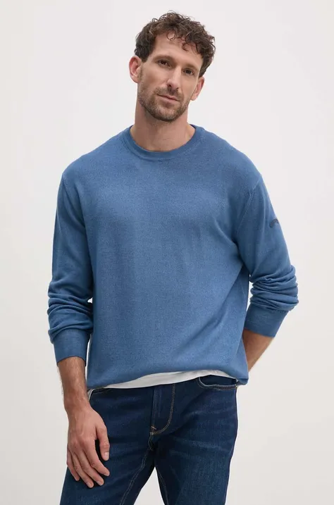 Paul&Shark sweter wełniany męski kolor niebieski lekki 11311001