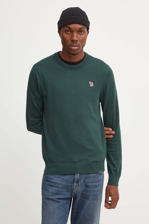 Свитер с примесью шерсти PS Paul Smith мужской цвет зелёный лёгкий M2R.530XZ.N22226