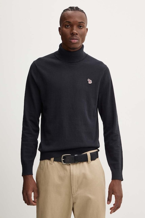 Пуловер с вълна PS Paul Smith мъжки в черно с поло M2R.532XZ.N22226