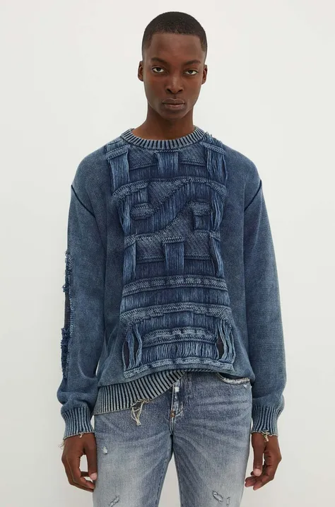Pamučni pulover Diesel K-ROTTISSIMO boja: tamno plava, A15478.0AJCZ