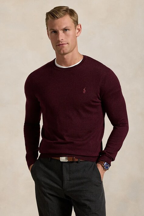 Volnen pulover Polo Ralph Lauren moški, siva barva, 710946143