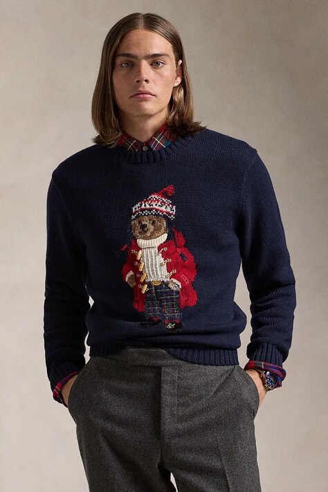 Bavlněný svetr Polo Ralph Lauren tmavomodrá barva, hřejivý, 710952384