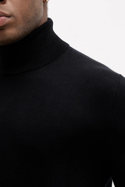 Sisley sweter męski kolor czarny lekki z golferm 10F2S2244