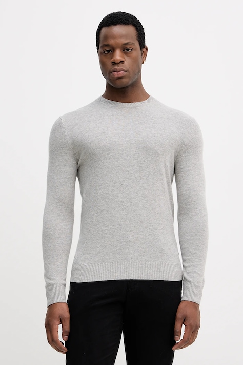Sveter s prímesou vlny Sisley šedá farba, ľahký, 102HS1B17