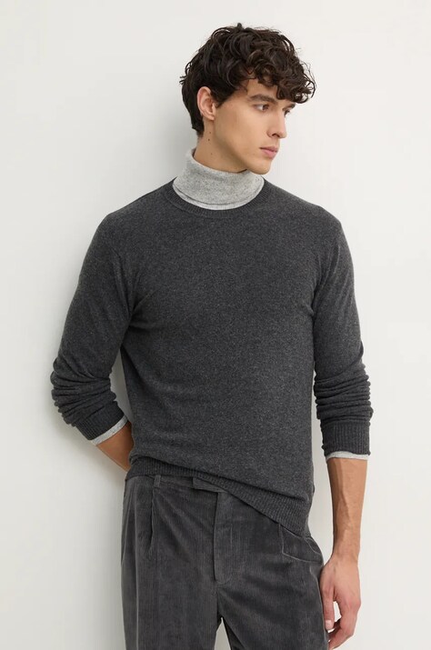 Свитер с примесью шерсти Sisley мужской цвет серый лёгкий 102HS1B17