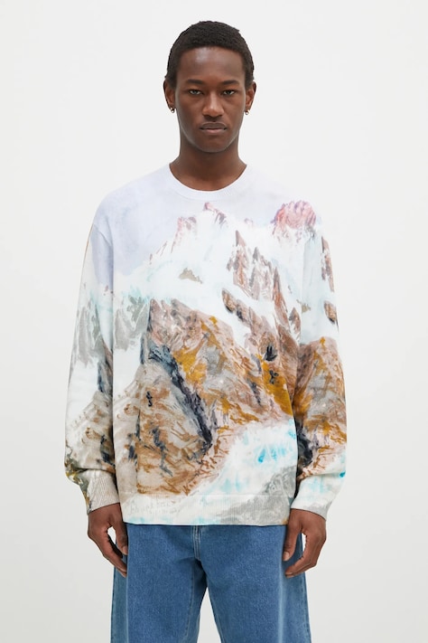 Bavlněný svetr Vans Premium Classics LX Printed Knit Sweater více barev, lehký, VN000HMFWHT1