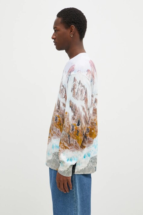 Vans sweter bawełniany Premium Classics LX Printed Knit Sweater kolor multicolor lekki VN000HMFWHT1