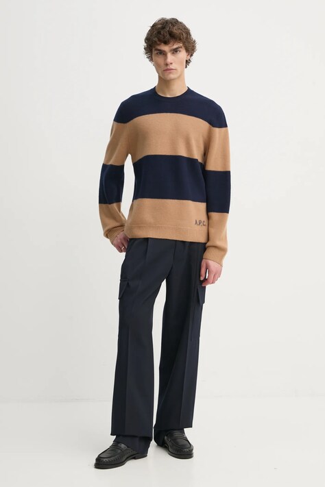 Вовняний светр A.P.C. pull edwardo — AW24-SWM09U, темно-синій — фото 2