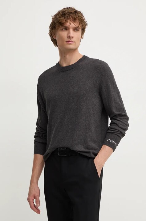 Pepe Jeans pulover din amestec de lana NEW ANDRE CREW NECK barbati, culoarea gri, light, PM702469