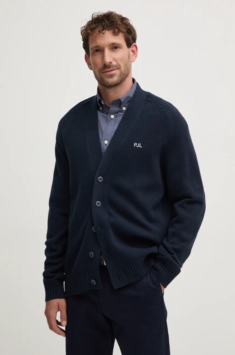 Pepe Jeans cardigan CHELSEA barbati, culoarea albastru marin, PM702476