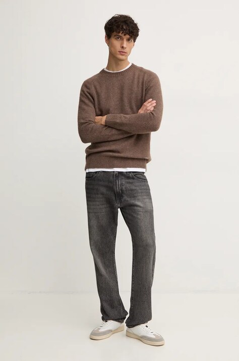 Светр з домішкою вовни Pepe Jeans CRED чоловічий колір коричневий легкий PM702480