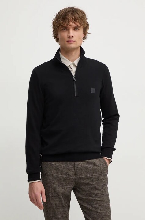 Boss Orange pulover din amestec de lana barbati, culoarea negru, light, 50527585