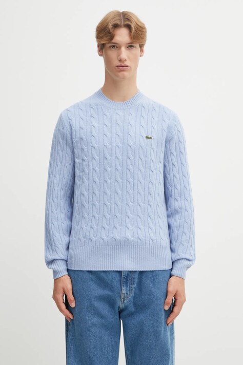 Lacoste pulover de lână culoarea maro, AH2924