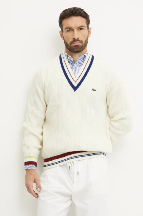 Lacoste maglione in lana uomo colore beige  AH3133