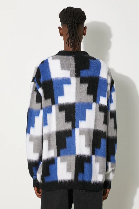 Кардиган з домішкою вовни Marcelo Burlon AOP Damier Cross Knit Cardigan — фото 3