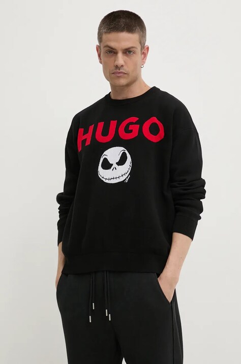 Бавовняний светр HUGO колір чорний  50528298