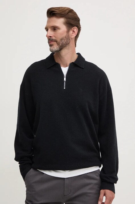Calvin Klein pulover de lana barbati, culoarea negru, K10K113409