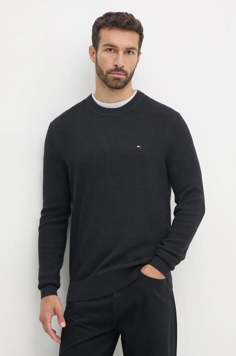 Tommy Hilfiger pulover de bumbac culoarea negru, light, MW0MW36525