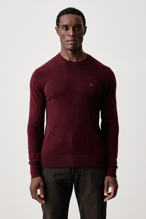 Tommy Hilfiger Pulover moški volnen bordo MW0MW36535